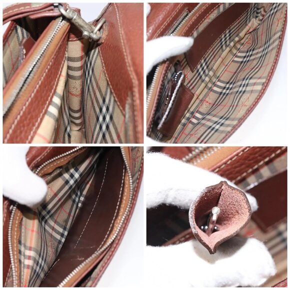 Burberrys Clutch Bag Leather Brown Auth ti2967 - Picture 15 of 16